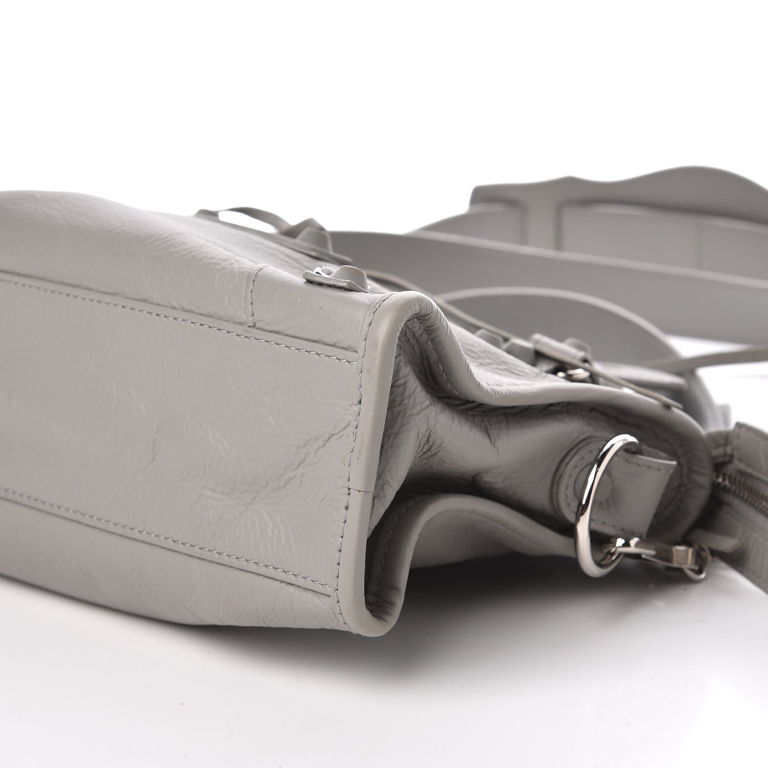 Balenciaga Matte Goatskin Rubber Covered Classic Hardware Mini City Gris Glace 8 of 14
