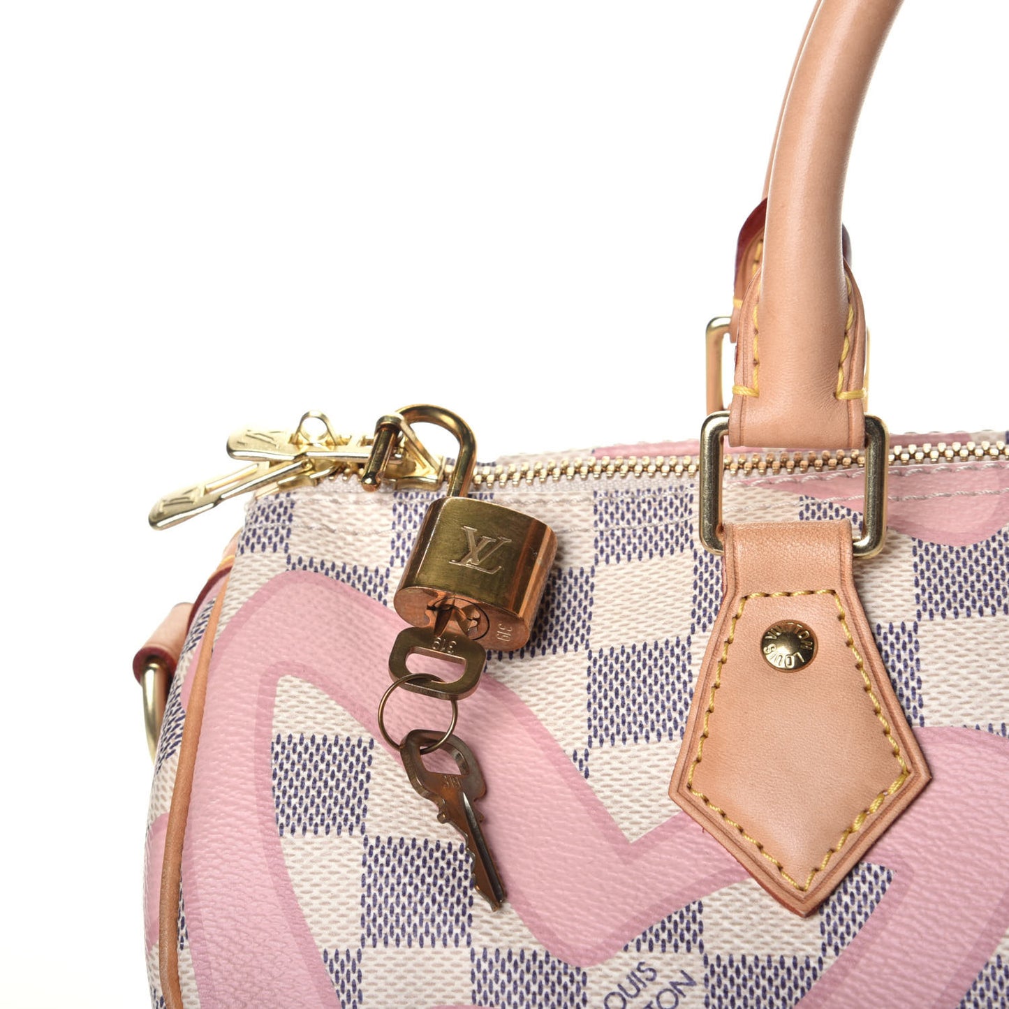 Damier Azur Tahitienne Speedy Bandouliere 30 Rose Ballerine