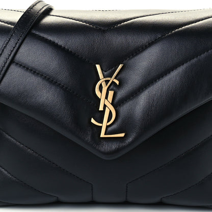 Saint Laurent Calfskin Y Quilted Monogram Toy Loulou Crossbody Bag Black 9 of 12
