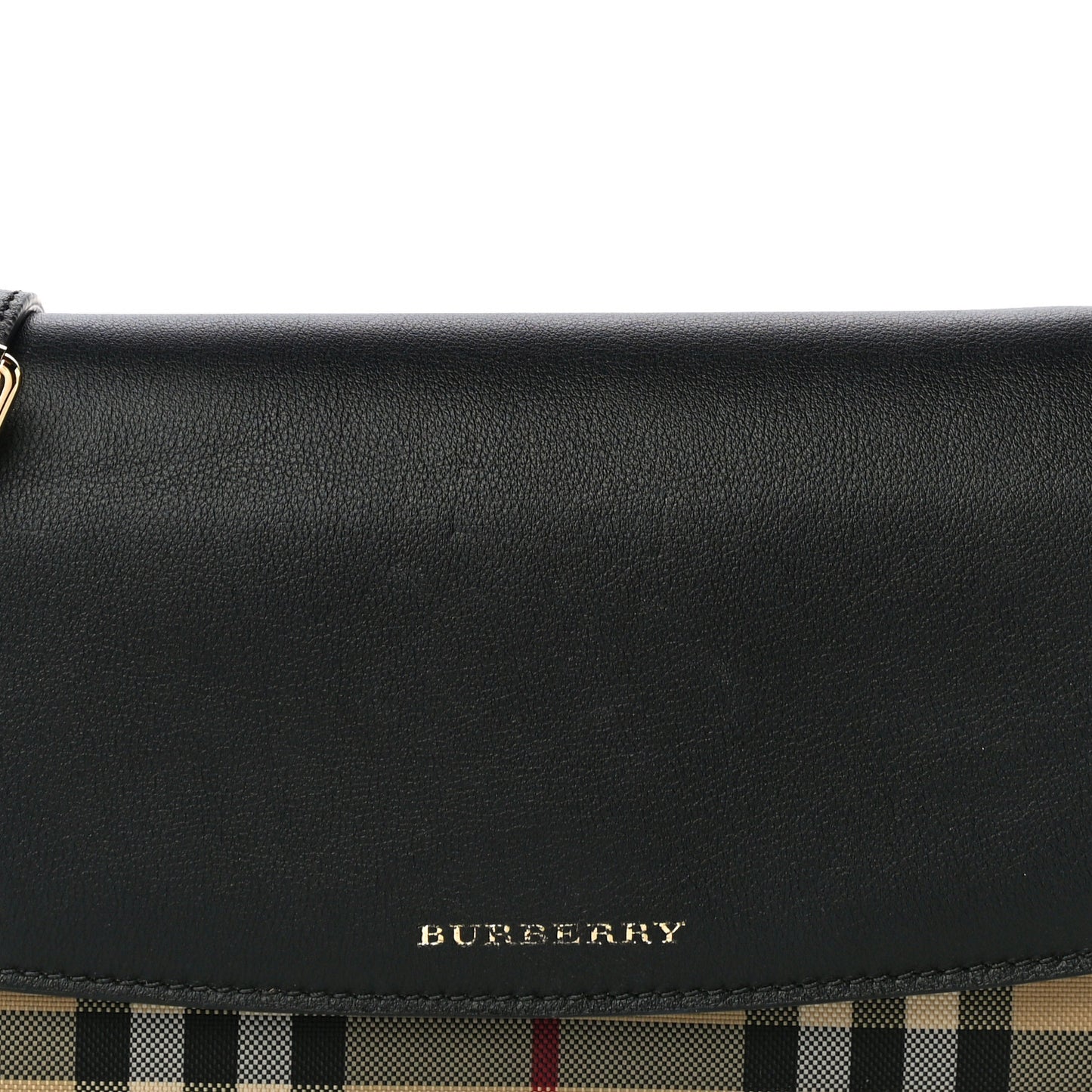 Calfskin House Check Henley Wallet On Chain Black
