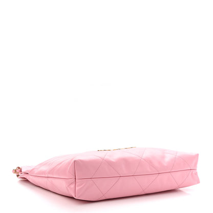Chanel Shiny Calfskin Quilted Chanel 22 Drawstring Bag Light Pink 5 of 10