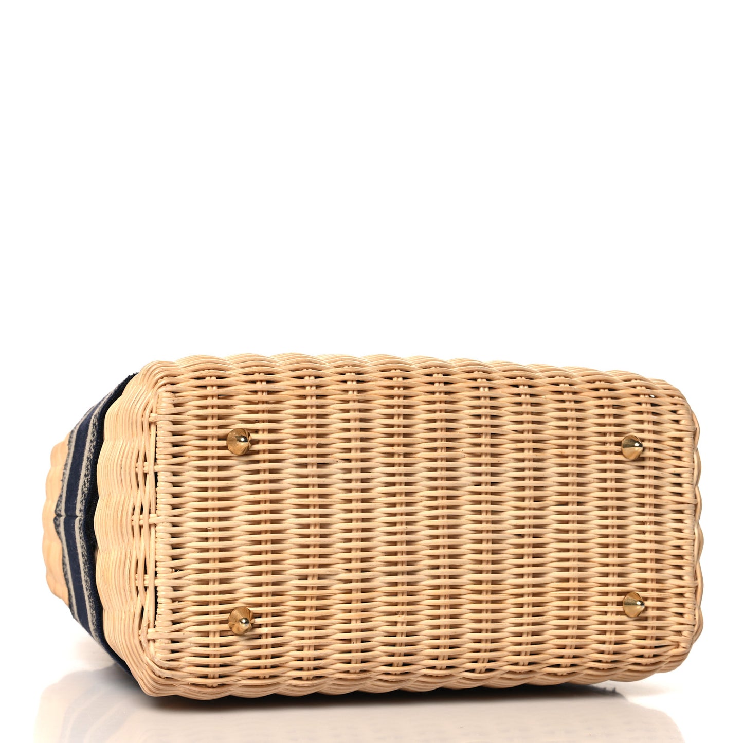 Wicker Oblique Medium Lady Dior Bag Blue