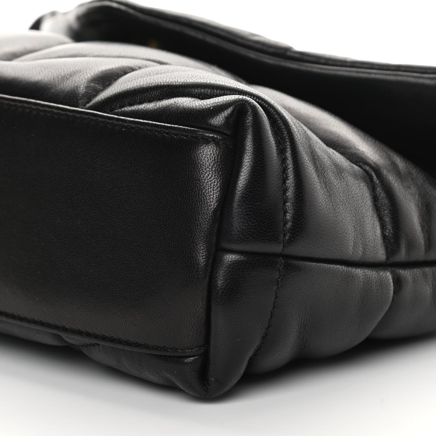Lambskin Quilted Toy Loulou Puffer Monogram Chain Satchel Black