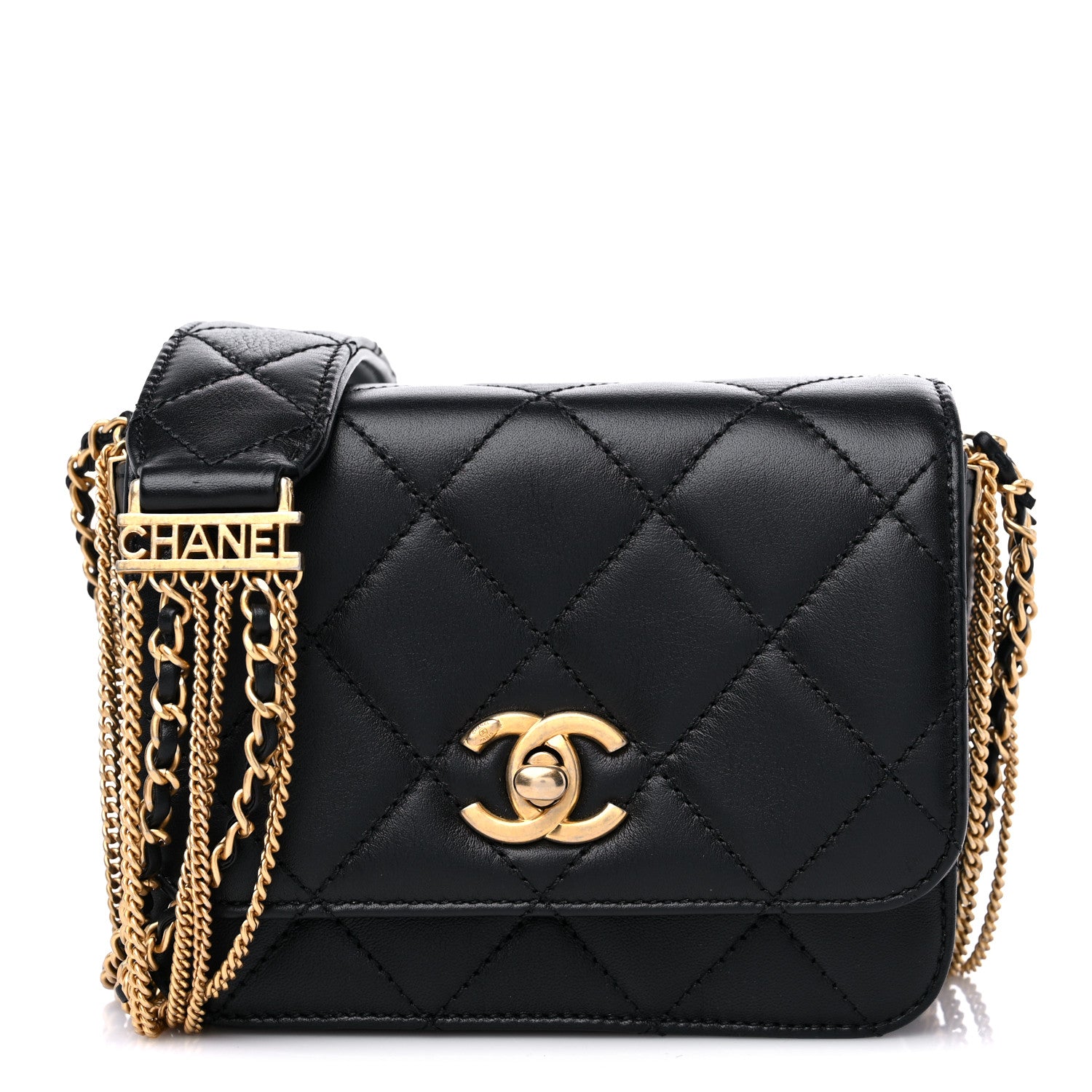 Chanel Lambskin Quilted Small Multiple Chain Flap Black 1 of 11