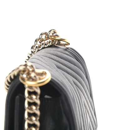 Chanel Caviar Chevron Quilted Medium Boy Flap Black 6 of 6