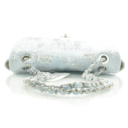 Chanel Denim Quilted Swarovski Crystal Flap 10A 5 of 9