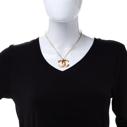 Chanel Metal CC Paris Button Necklace Gold 2 of 6