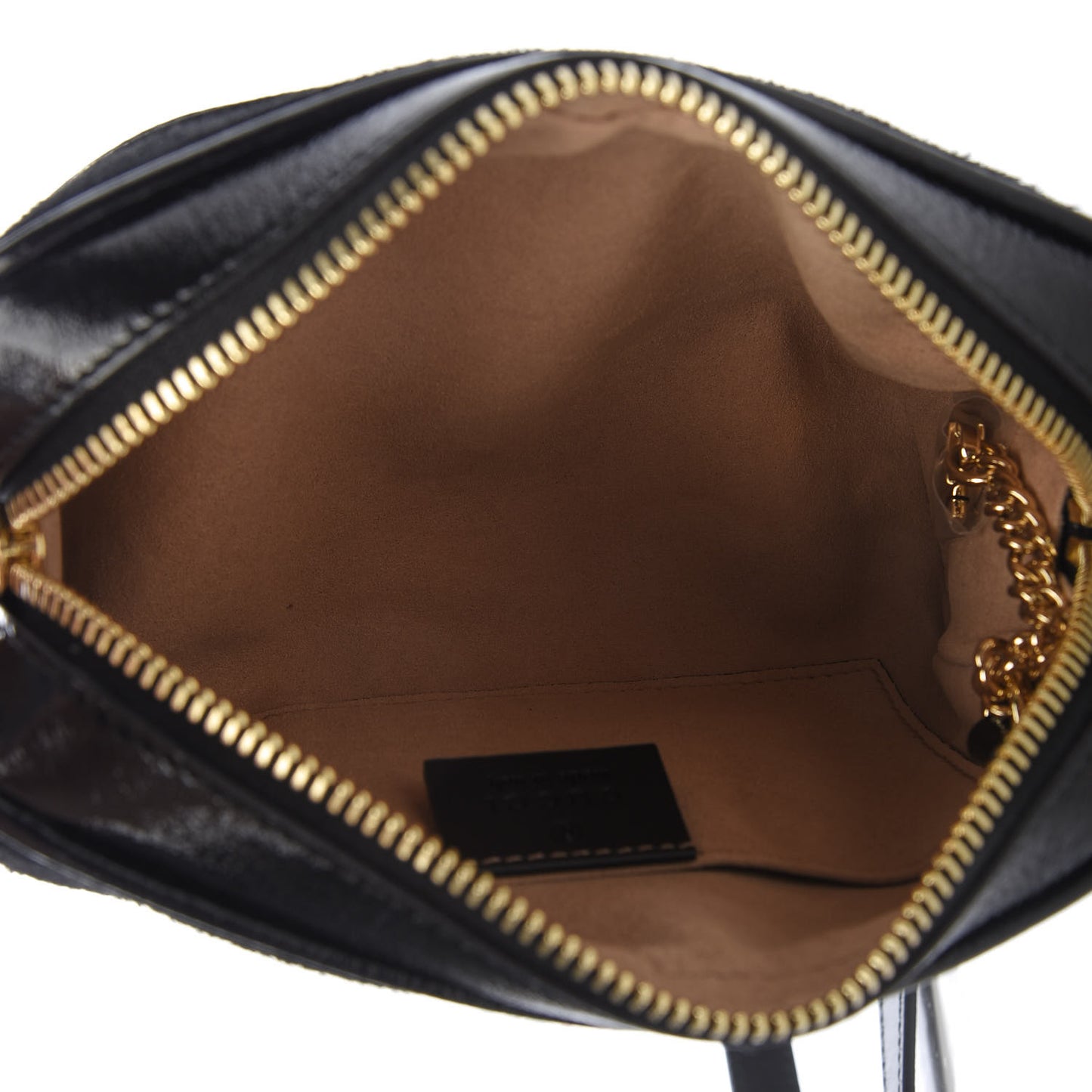 Suede Patent Web Mini Ophidia Shoulder Bag Black