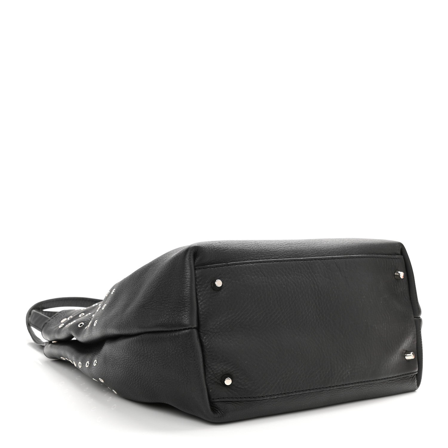 Burberry Calfskin Grommet Medium Maidstone Shoulder Bag Black 3 of 8