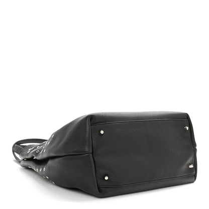 Burberry Calfskin Grommet Medium Maidstone Shoulder Bag Black 3 of 8
