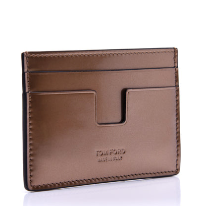 Tom Ford Metallic Calfskin Card Holder Light Bronze 3 of 8