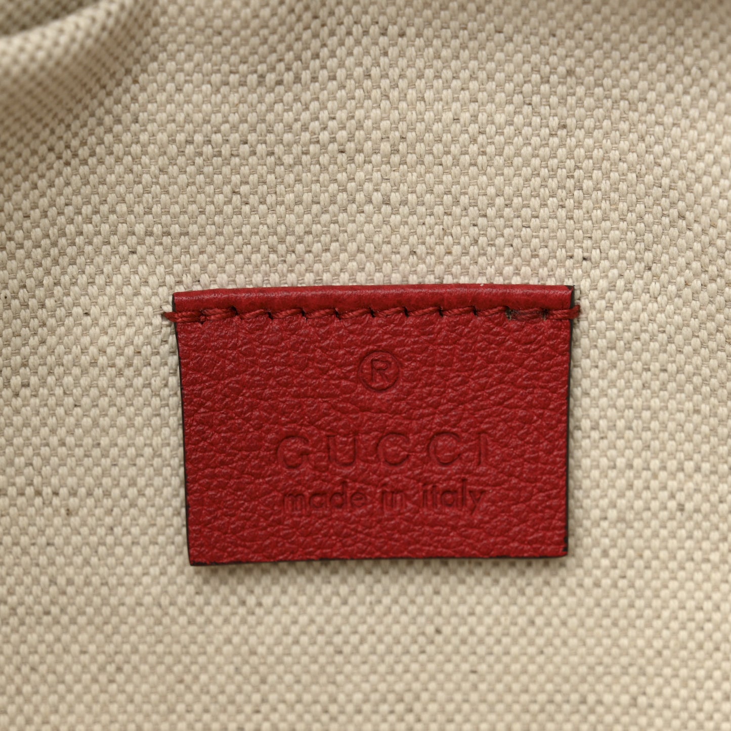 Grained Calfskin Logo Belt Bag Hibiscus Red