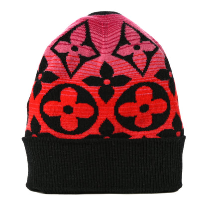 Louis Vuitton Wool Cashmere Monogram Sunset Snood Hat Black 1 of 10