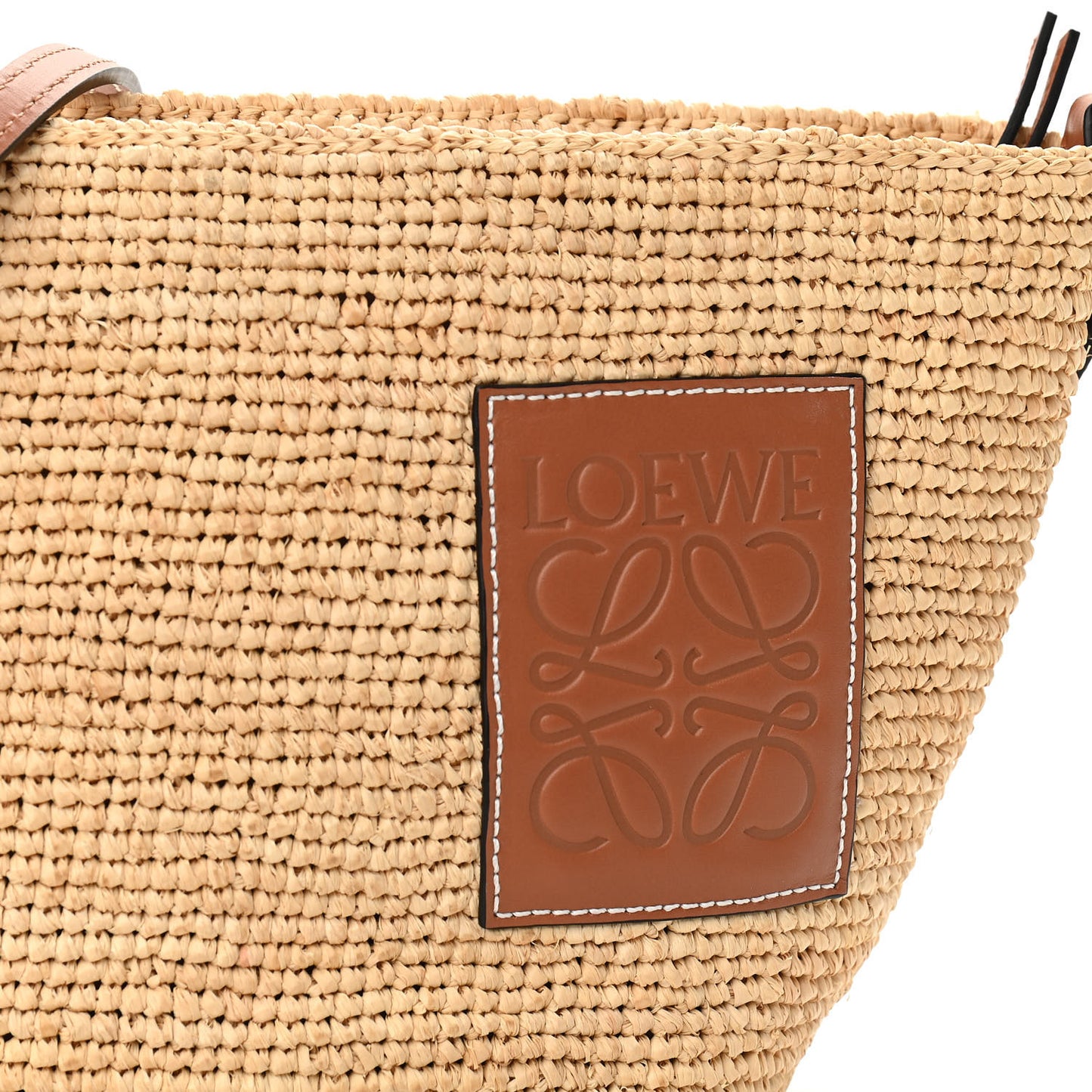 Calfskin Raffia Paulas Ibiza Pochette Bag Natural Tan