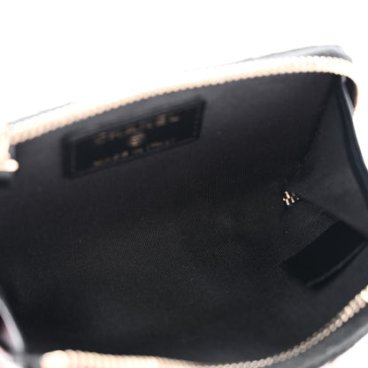 Chanel Lambskin Camellia Embossed Key Holder Case Black 5 of 10