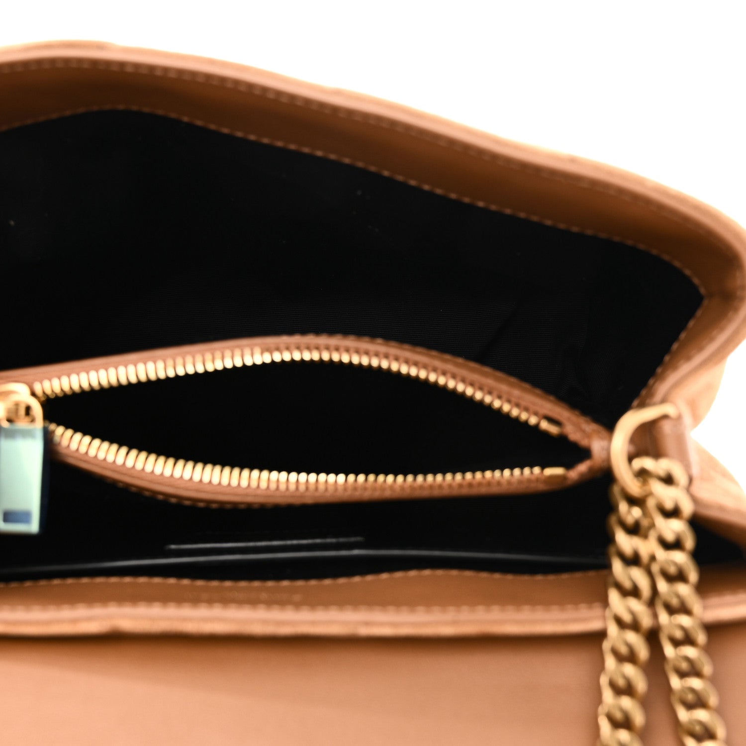 Saint Laurent Suede Calfskin Y Quilted Monogram Small Loulou Chain Satchel Cinnamon 5 of 11