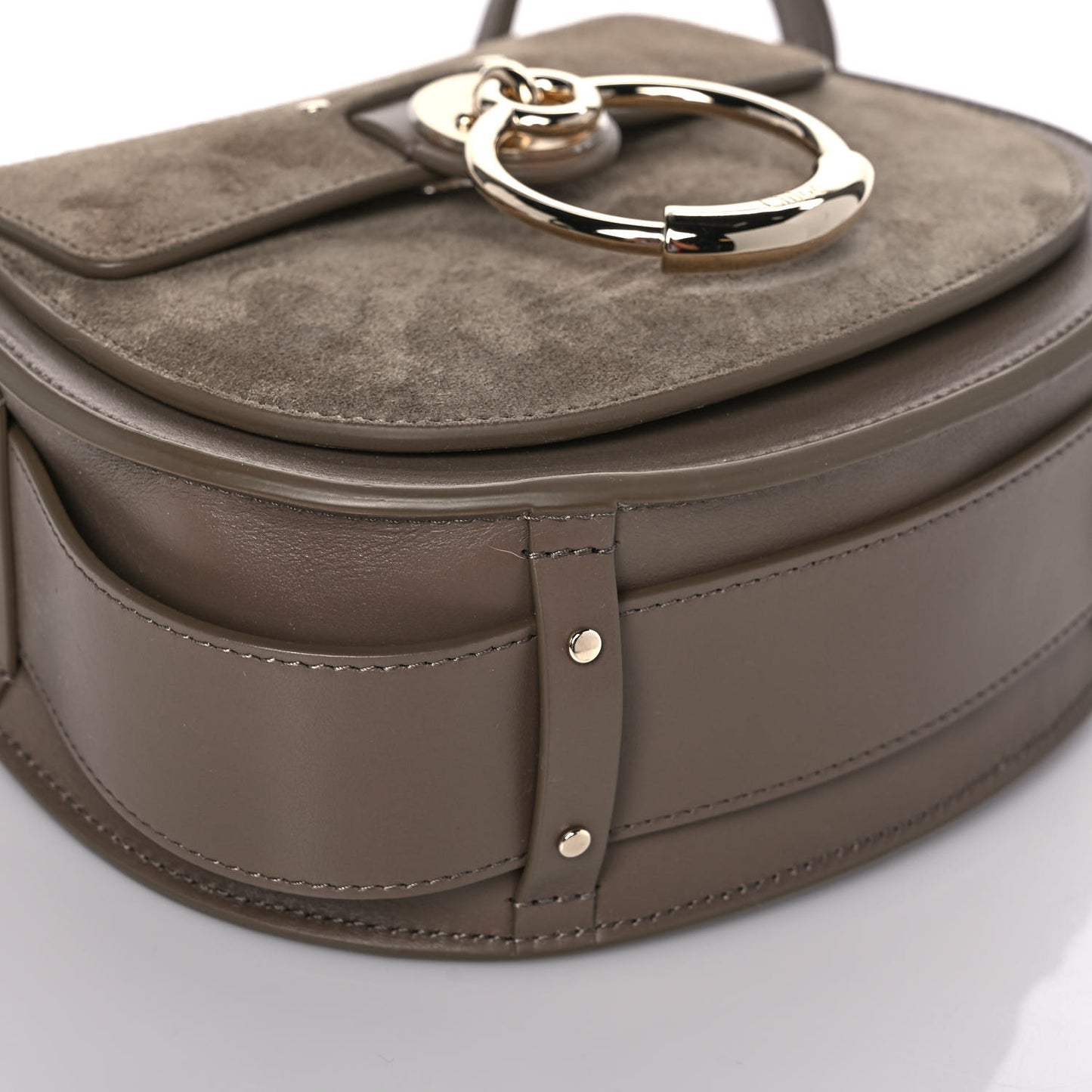Calfskin Suede Small Tess Bag Army Green