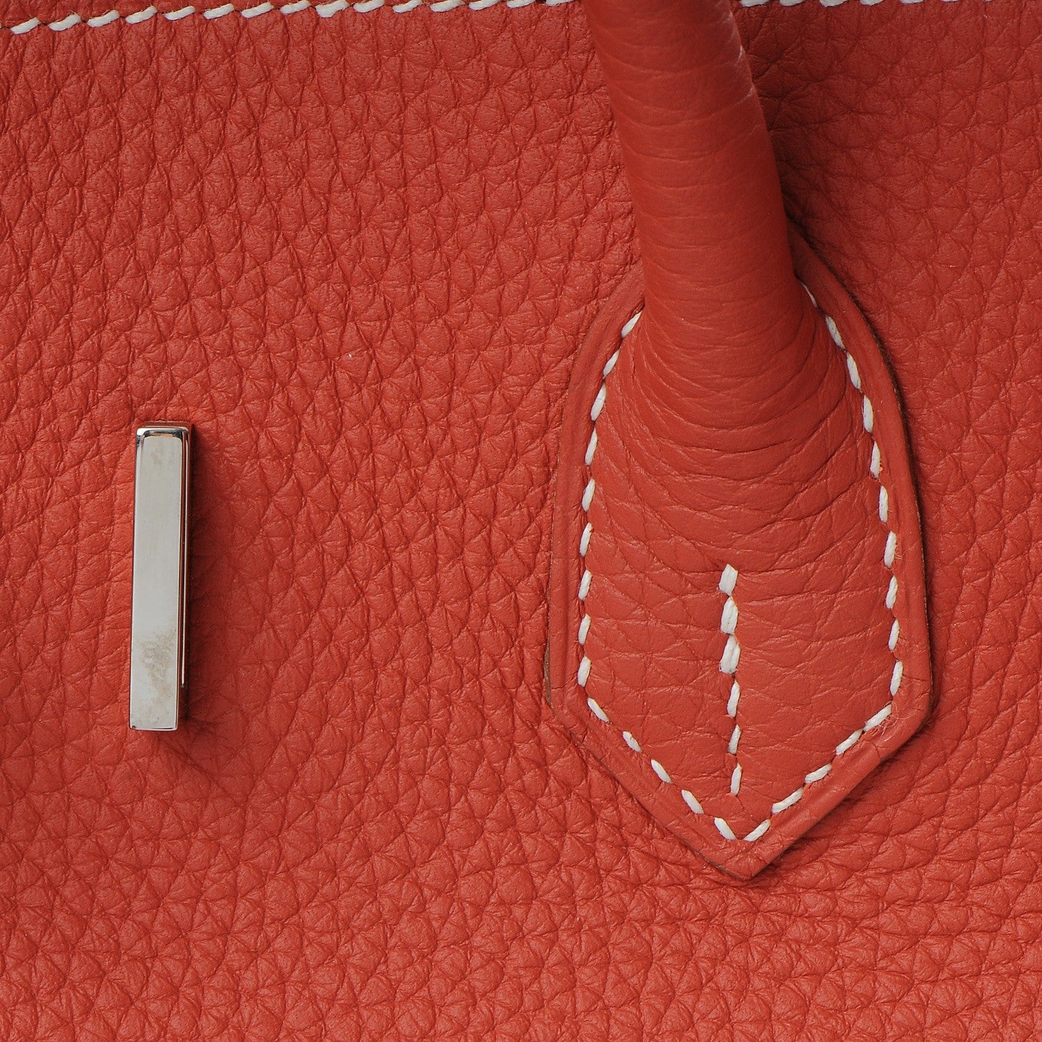 Hermes Togo Horseshoe Birkin 35 Sanguine White 26 of 42