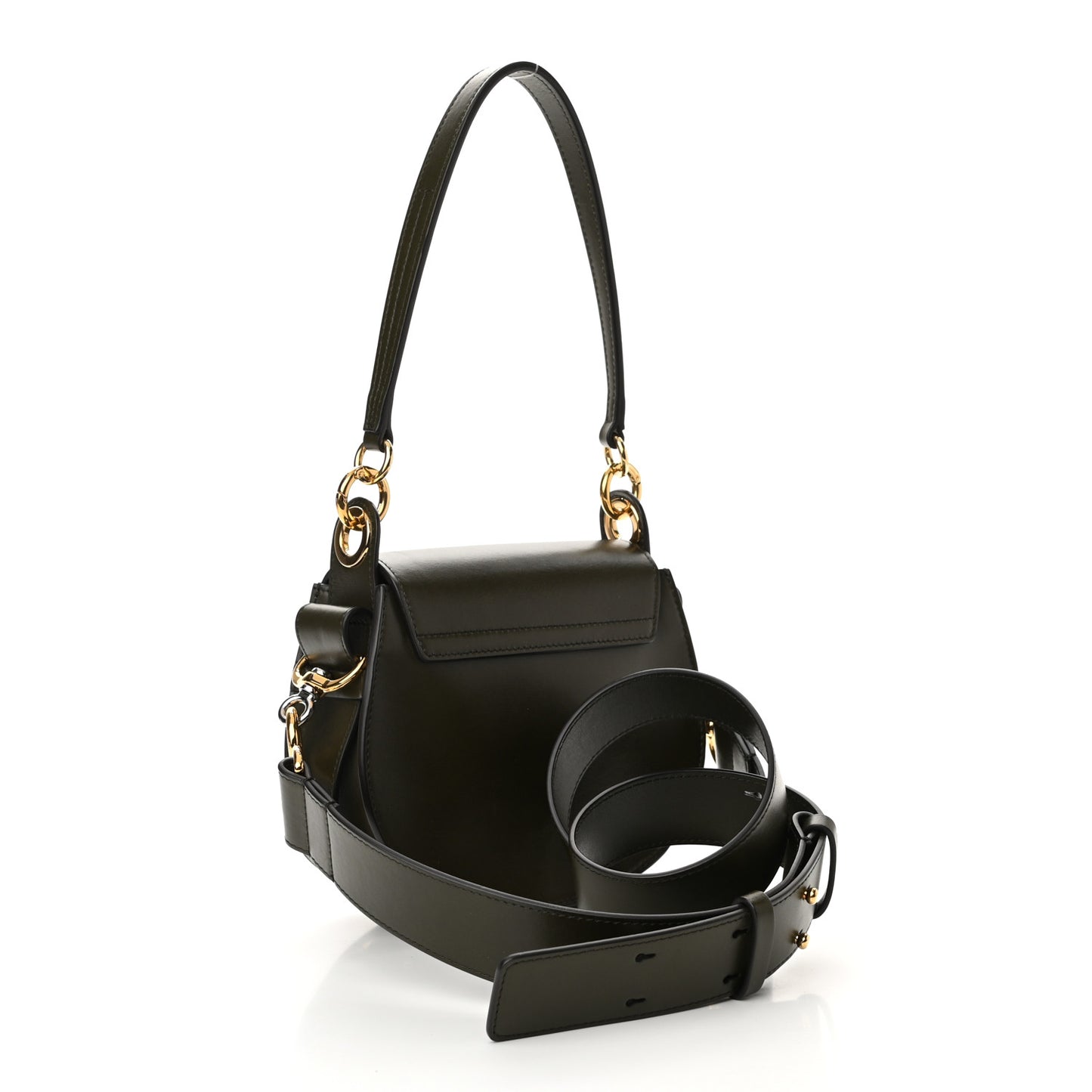 Calfskin Suede Small Tess Bag Deep Forest
