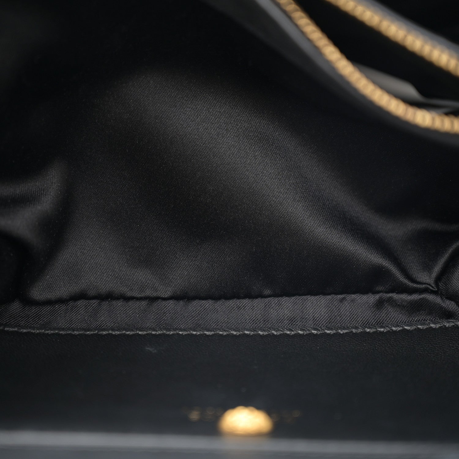 Versace Suede Palazzo Crystal Chain Evening Bag Gold Black 4 of 10