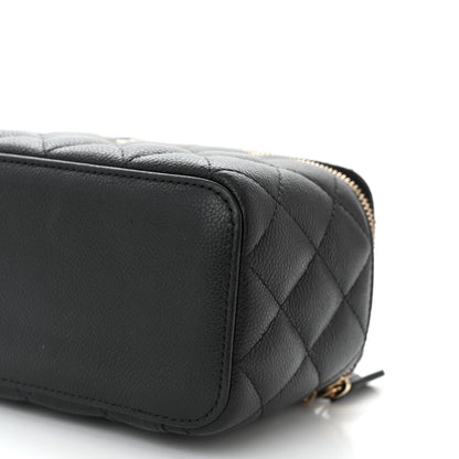 Chanel Caviar Quilted Small Tiny CC Vanity Case With Chain Black 10 of 12