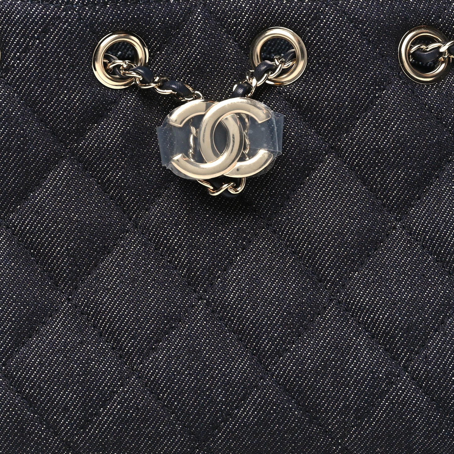 Denim Quilted Mini Chanel 25 Handbag Dark Blue