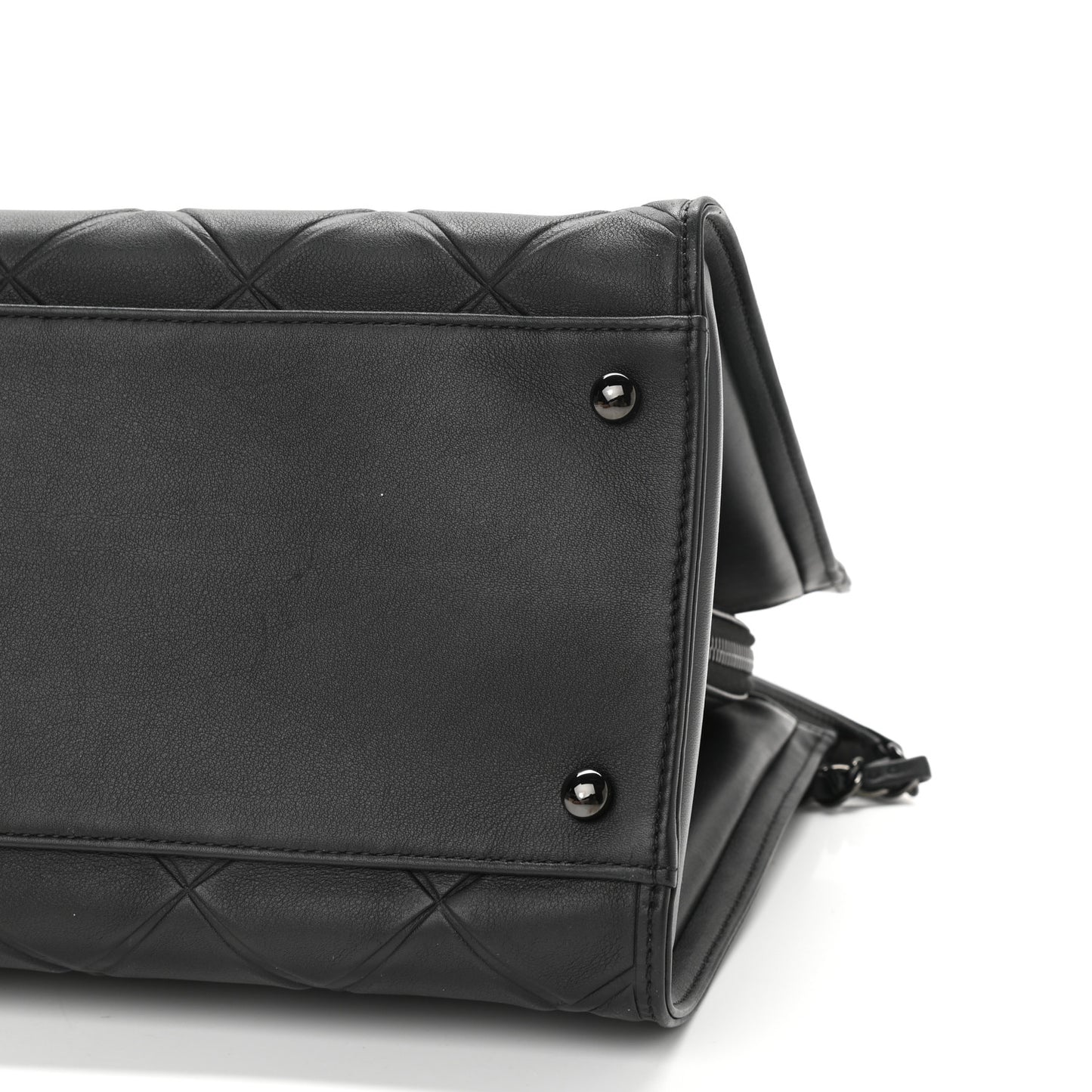 Calfskin Propeller Shopping Tote Black
