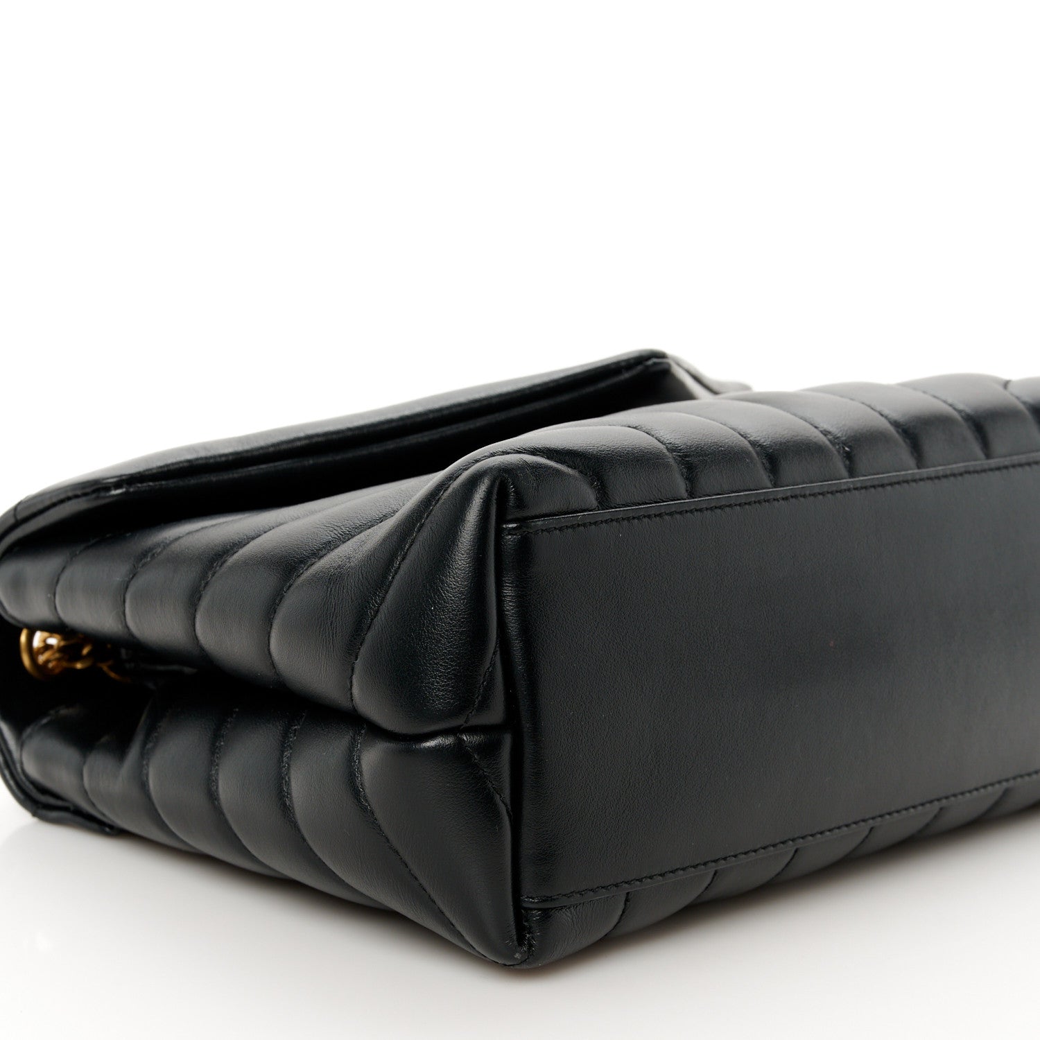 Saint Laurent Calfskin Y Quilted Monogram Small Loulou Chain Satchel Black 10 of 11