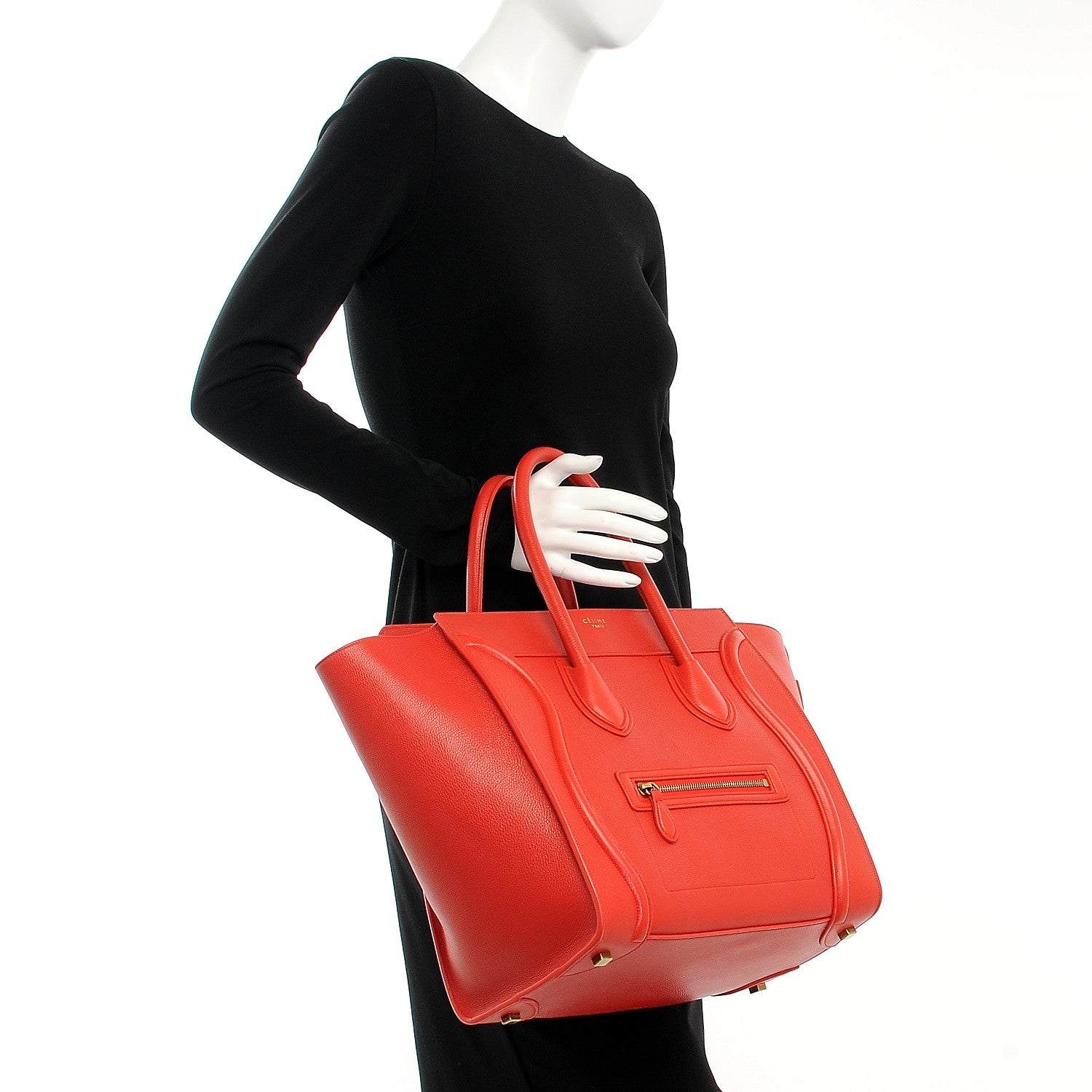 Celine Baby Calfskin Mini Luggage Red 2 of 7