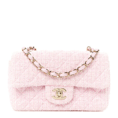 Chanel Tweed Quilted Mini Rectangular Flap Pink 1 of 11
