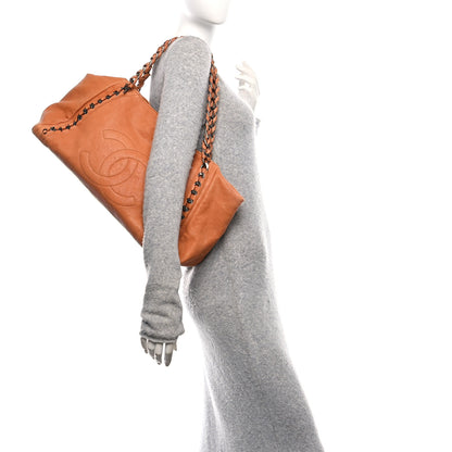 Chanel Calfskin Large East West Modern Chain Tote Dark Beige 2 of 10
