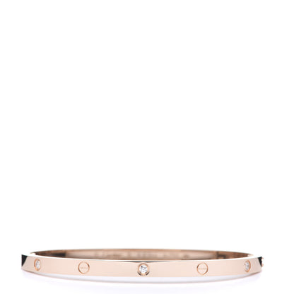 Cartier 18K Pink Gold 6 Diamond Small LOVE Bracelet 16 1 of 7