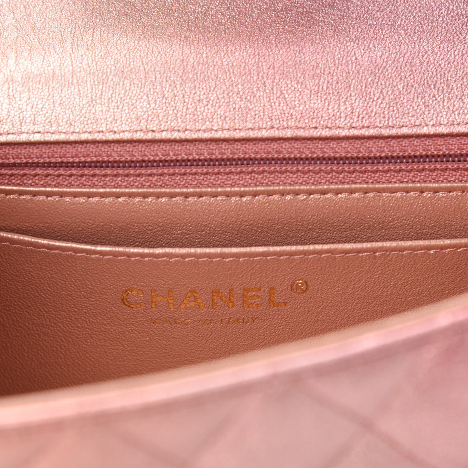 Chanel Metallic Lambskin Quilted Ombre Mini Rectangular Flap Pink 8 of 11
