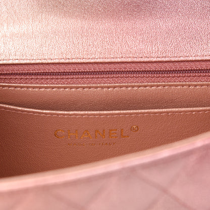 Chanel Metallic Lambskin Quilted Ombre Mini Rectangular Flap Pink 8 of 11