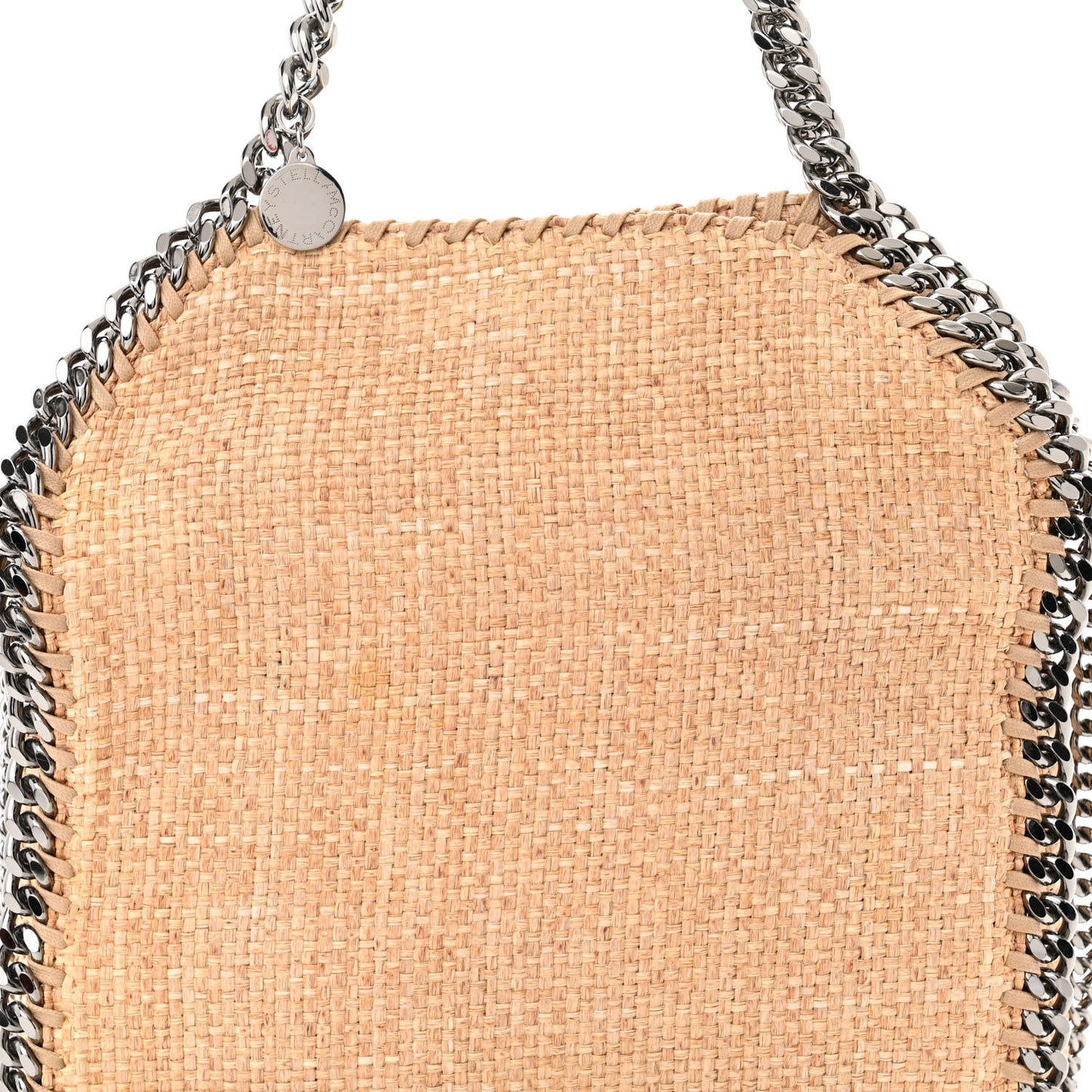 Raffia Mini Falabella Fold Over Tote Natural