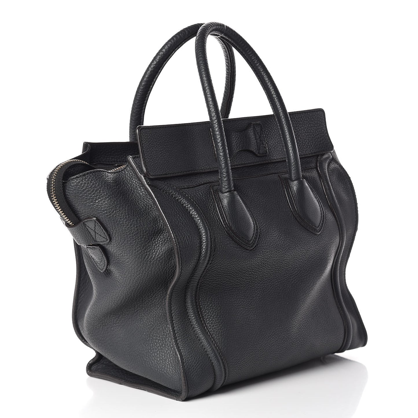 Drummed Calfskin Mini Luggage Anthracite