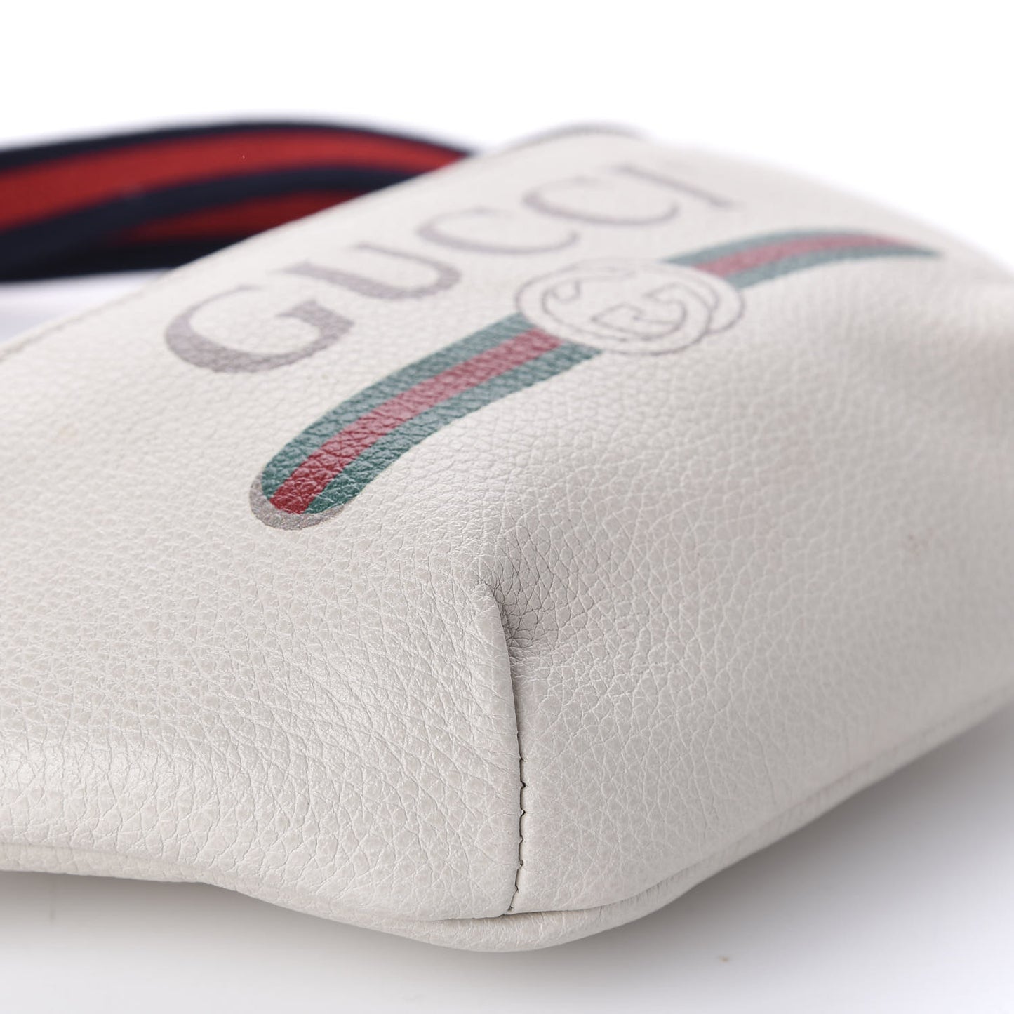 Grained Calfskin Small Logo Belt Bag White