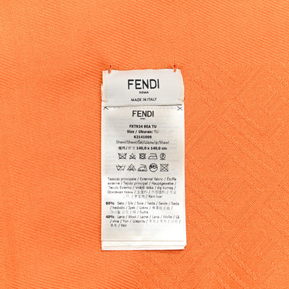 Fendi Wool Silk FF Shawl Orange 4 of 7