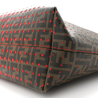 Fendi Zucca Spalmati Perforated Medium Roll Tote Tobacco Red 11 of 18
