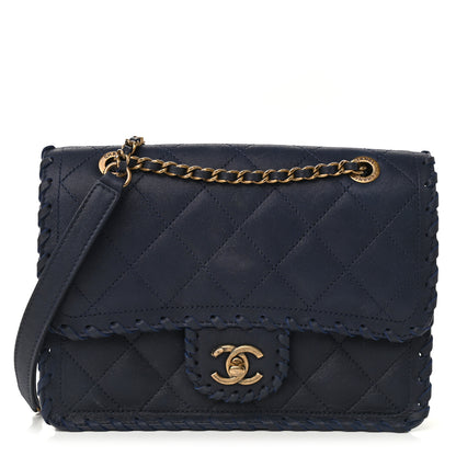 Chanel Iridescent Calfskin Small Happy Stitch Flap Navy 1 of 8