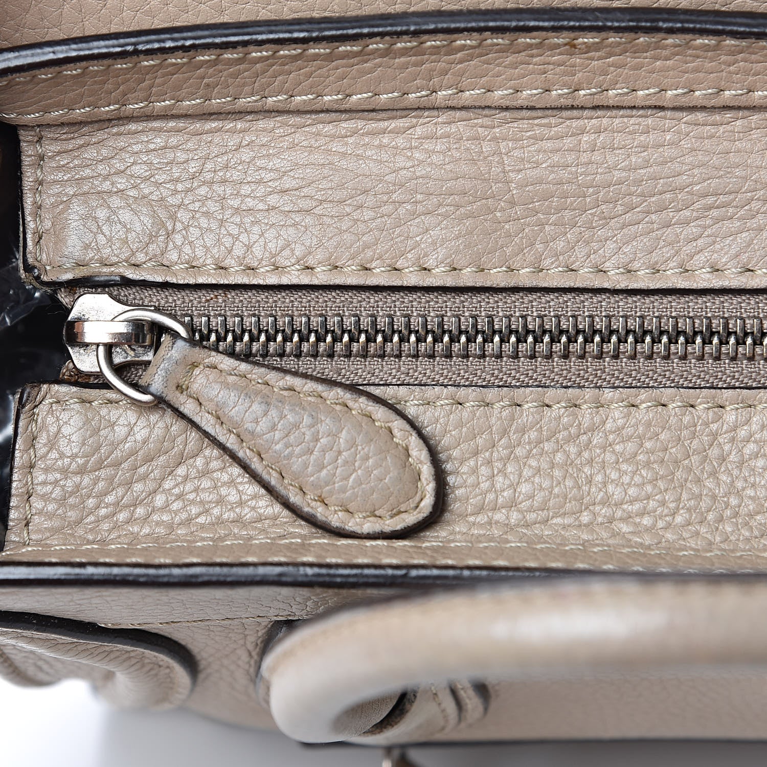 Celine Drummed Calfskin Nano Luggage Dune 13 of 17