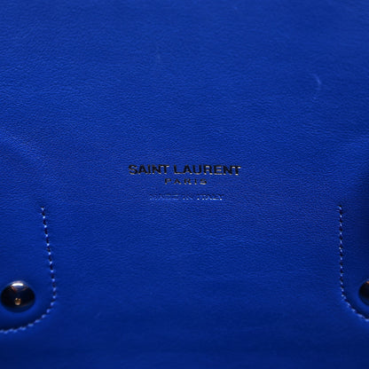 Saint Laurent Calfskin Crocodile Embossed Small Sac De Jour Royal Blue 7 of 10