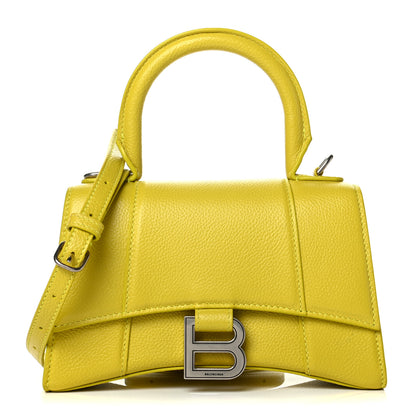 Balenciaga Grained Calfskin Hourglass Top Handle Bag XS Lime 1 of 7