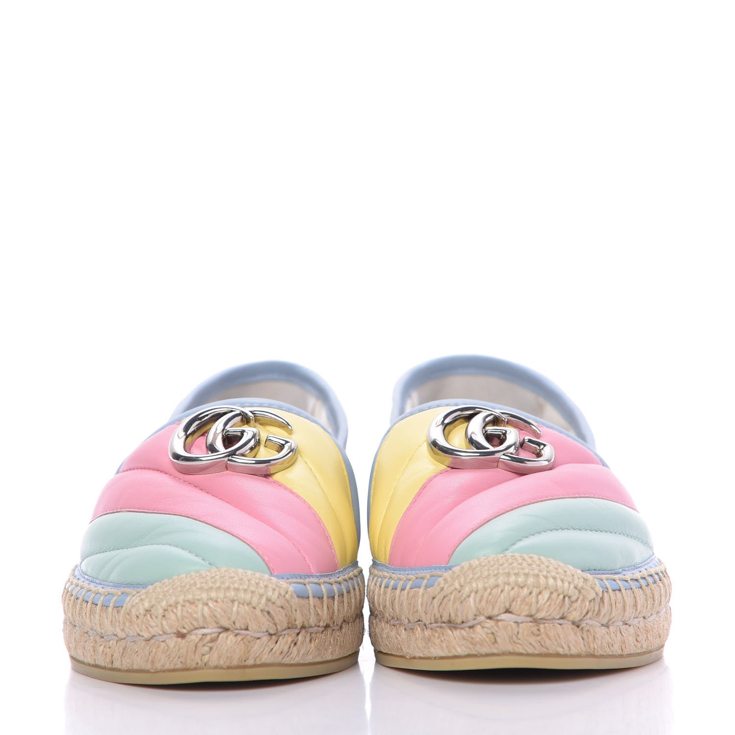 Gucci Nappa Matelasse Diagonal GG Marmont Espadrilles 36 Multicolor Pastel 3 of 11