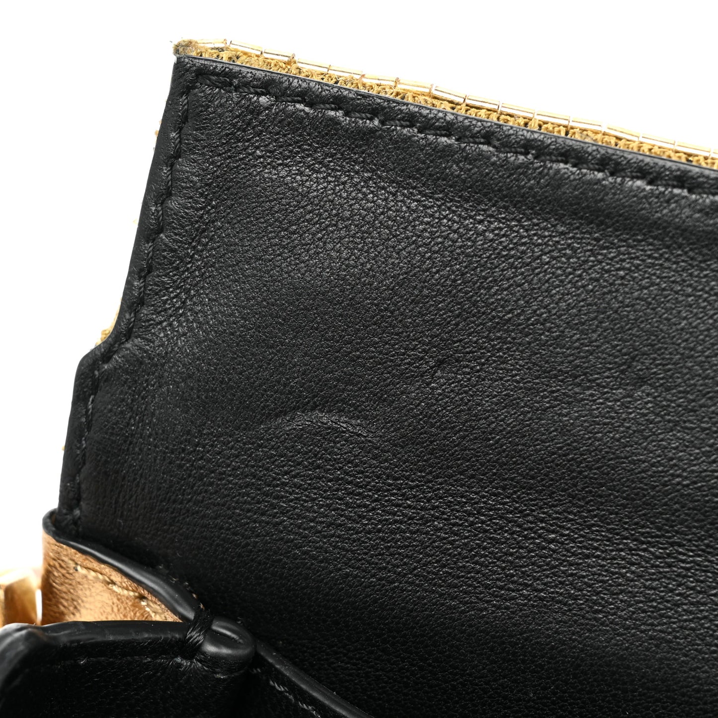 Metallic Calfskin Beaded Rockstud Evening Clutch Antique Bronze