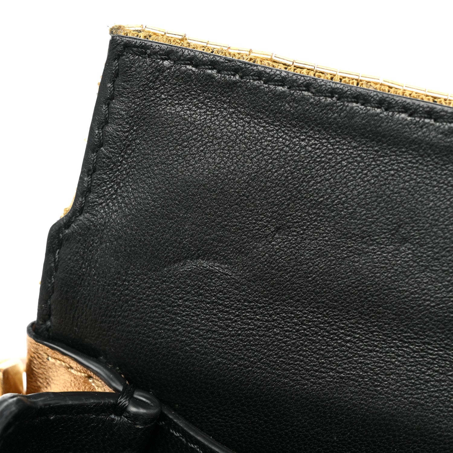 Valentino Garavani Metallic Calfskin Beaded Rockstud Evening Clutch Antique Bronze 9 of 13