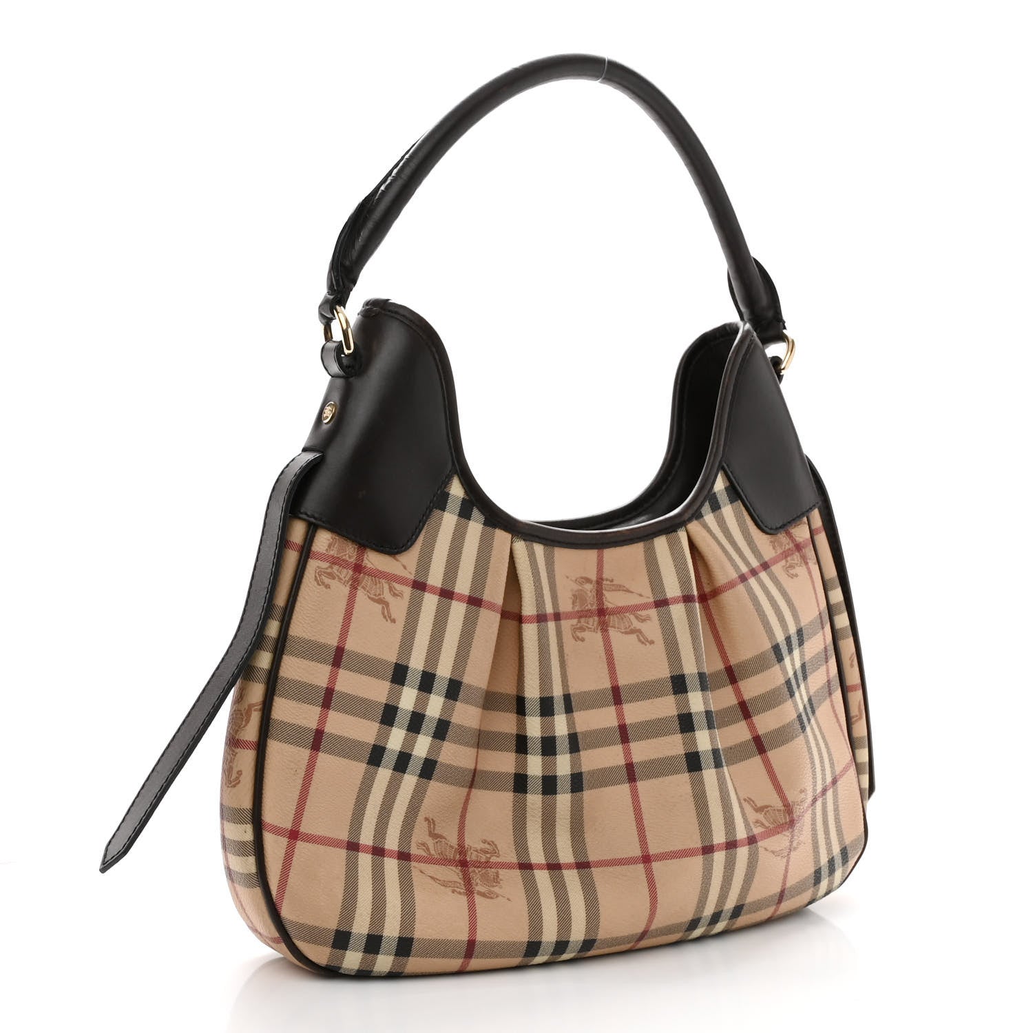 Burberry Haymarket Check Small Brooklyn Hobo Brown 3 of 11