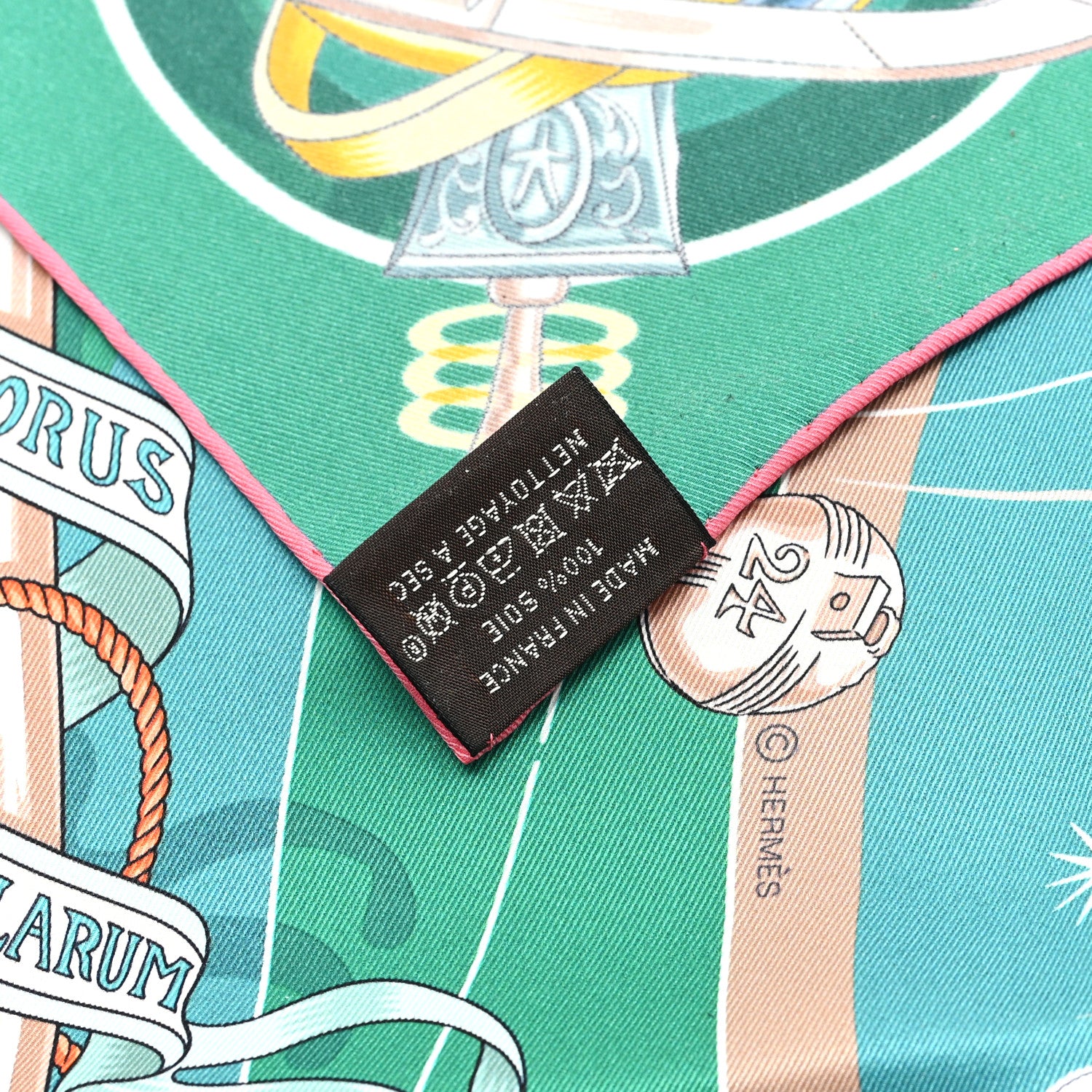 Hermes Silk Chorus Stellarum Scarf 70 Vert Vif Rose Multicolor 4 of 5