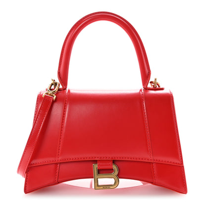 Balenciaga Shiny Box Calfskin Small Hourglass Top Handle Bag Bright Red 1 of 10