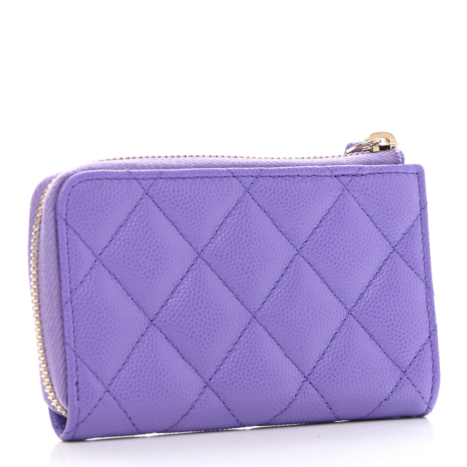 Chanel Caviar Quilted Zipped Key Holder Case Purple 3 of 7